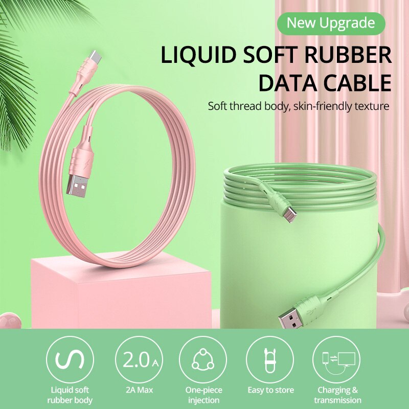 FONKEN kabel robić ładowarki telefonu komórkowego płynny silikonowy kabel USB typu C robić Huawei P30 kumpel 30 kabel mikro USB robić OPPO VIVO
