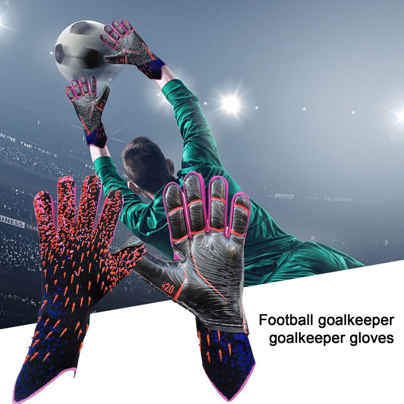 Non-Slip Latex Soccer Goalkeeper Glvoes with Slip Protective Latex Goalkeeper Gloves Sizes 6-10 for Children Adults