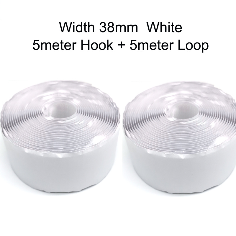 5 m/par de tiras de sujeción de cinta autoadhesiva de gancho y bucle, cinta adhesiva de bucle de gancho de tela de nailon entrelazado para manualidades DIY de 16-50mm: Opaco