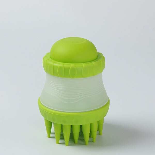 Cepillo de baño y masaje suave para mascotas y perros, cepillo de limpieza para mascotas, dispensador de champú, cepillo de silicona, cepillo de cerdas, dispositivo de limpieza de mascotas, baño Wahser: Green