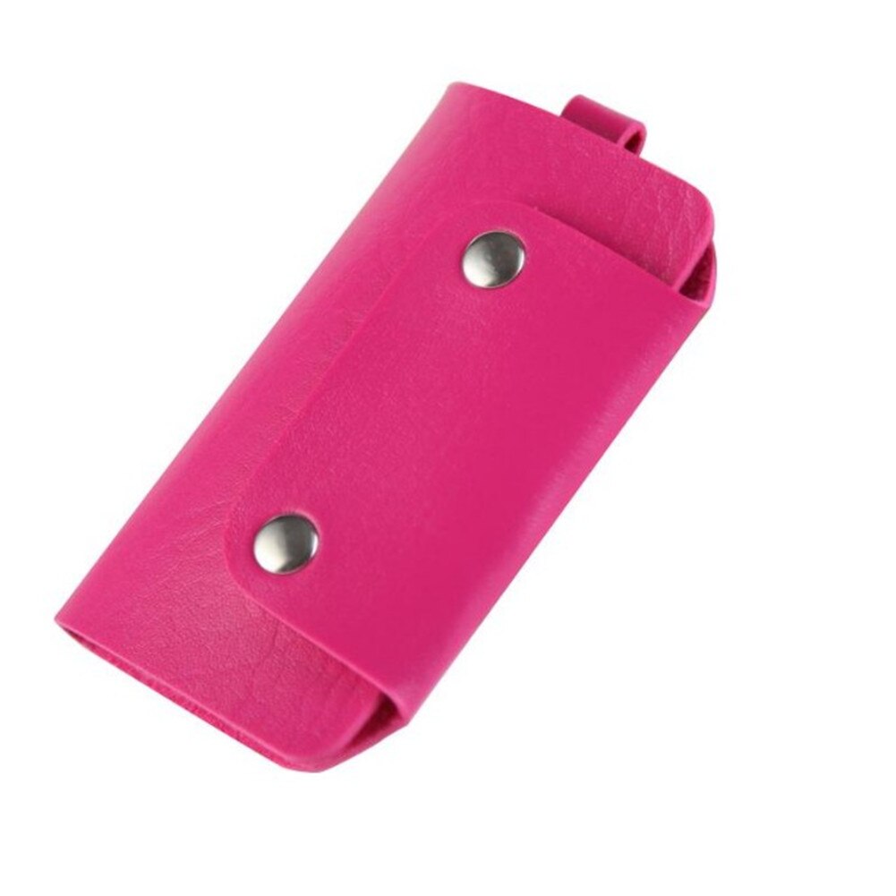 1 Pc Vrouwen Pu Lederen Auto Sleutelhouder Portefeuilles Roze Kleine Portemonnee Dames Portemonnee Voor Meisjes Mini Keys Organizer Tassen sleutelhanger Clip: rose red