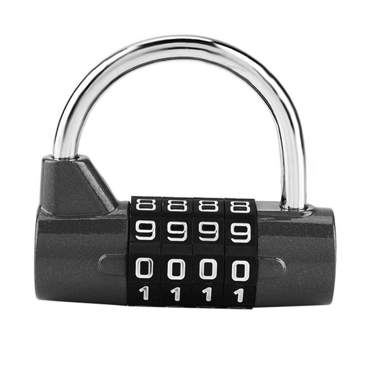 4 Dial Digit Code Combination Password Padlock Travel Suitcase Gym Locker Security Lock for Luggage Cabinet Home Outdoor: Black