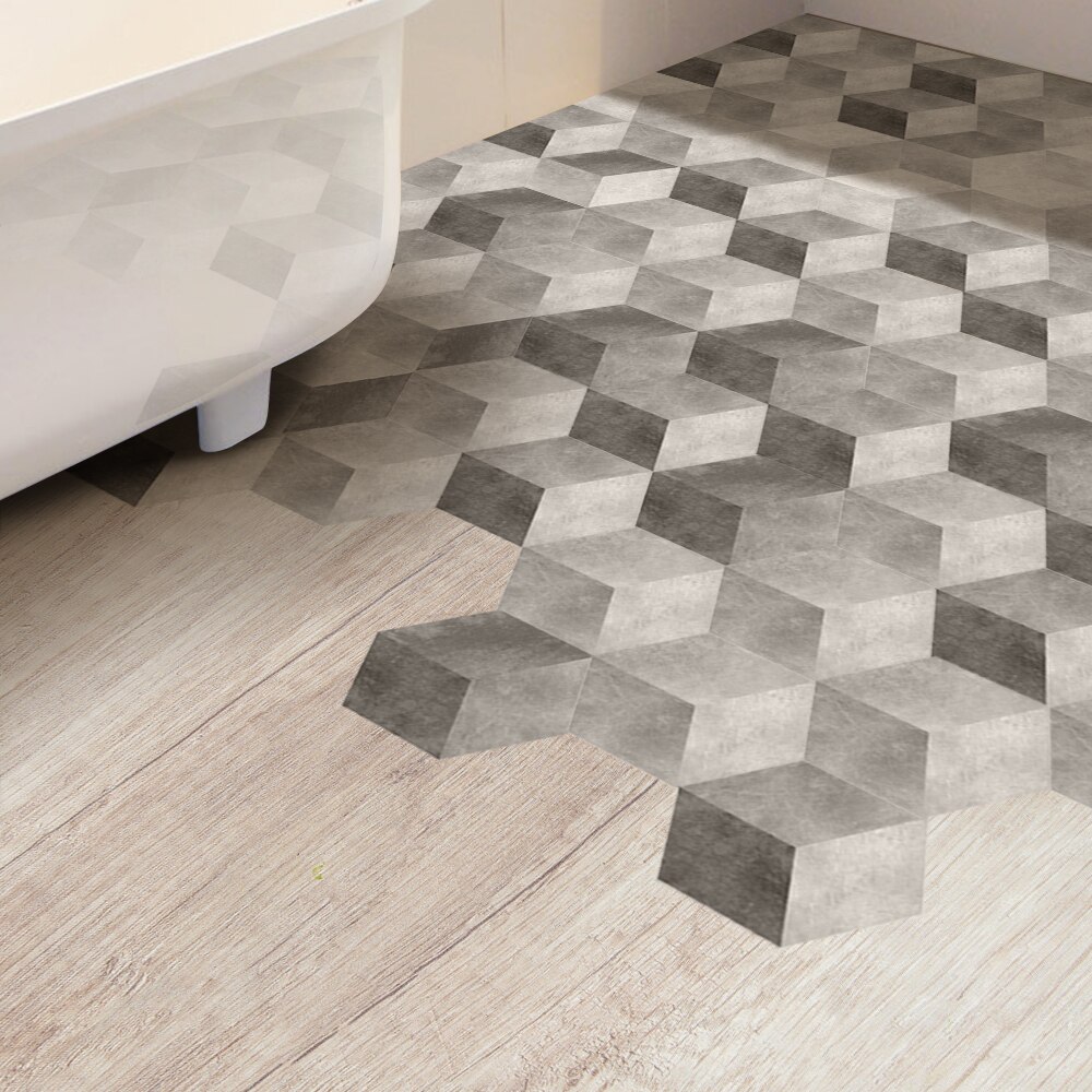 Funlife®Autocollant de carrelage hexagonal Grunge en PVC, autocollant mural auto-adhésif de cuisine, facile à nettoyer, bricolage: 20x23cmx30pcs