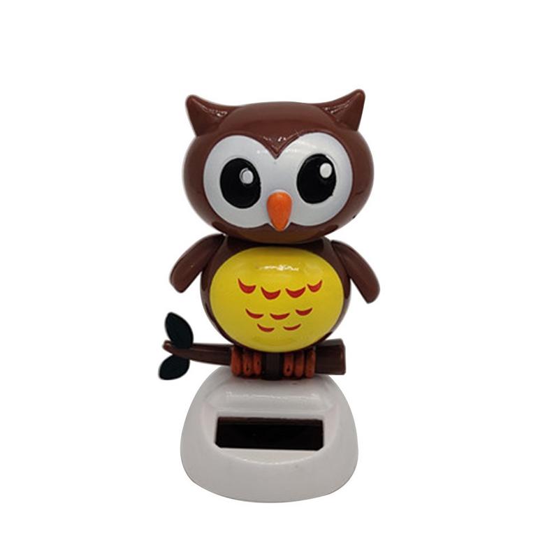 Solar Dancer Innovative Swing Owl Shaking Head Doll Cartoon Decoration Children Toys