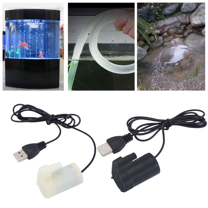 Micro Mini Submersible Water Pump Fish Tanks Aquarium Usb Powered DC 5V 2-3L/min Charger Mini Motor Water-pump Accessory