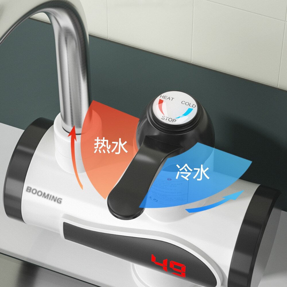 Tankless Instantaneous Faucet Water Heater Instant Water Heater Tap Kitchen Water Crane LED Digital EU Plug