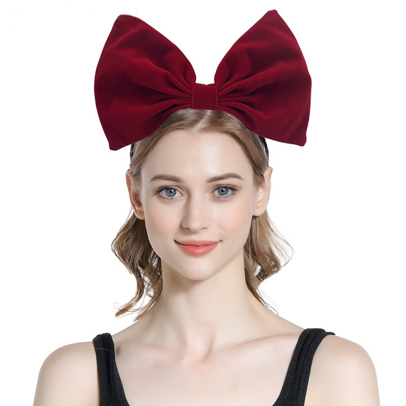 Meisjes Vrouwen Grote Bogen Hoofdbanden Haarbanden Haarhoepel Bruiloft Carnaval Feestkostuum Accessoires Rood Zwart
