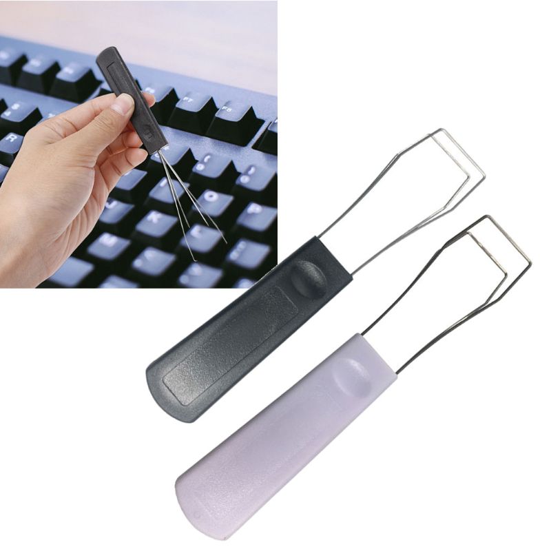 Steel Keyboard Key Keycap Puller Plastic Handle Remover With Unloading Steel Mechanical Keyboard Cleaning Tool