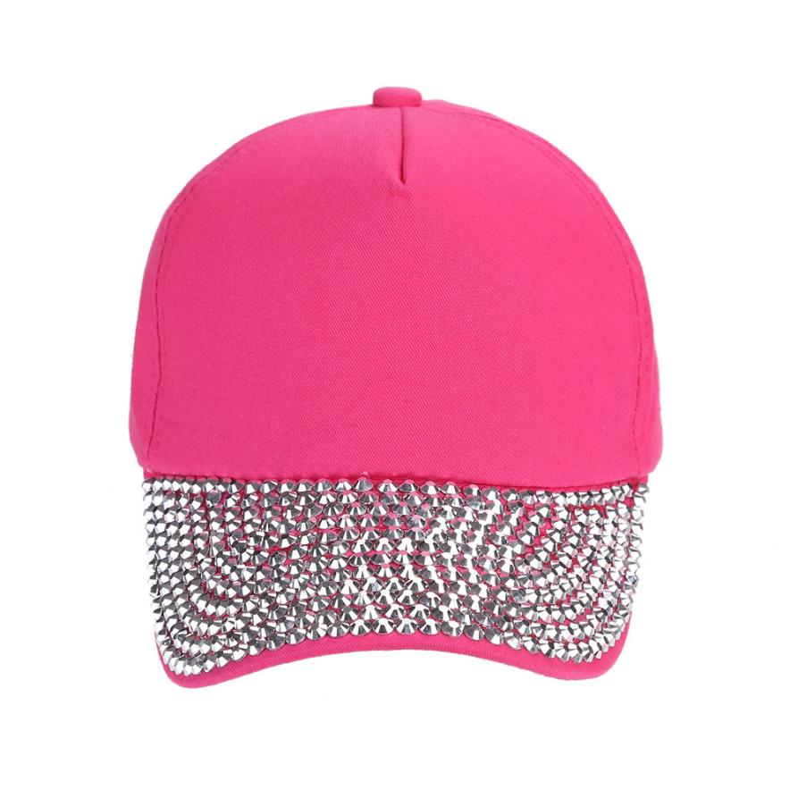 Doudoulu baseball kasket kvinder pink justerbar hvid sort baseball kasket rhinestone pote formet snapback hat#wm