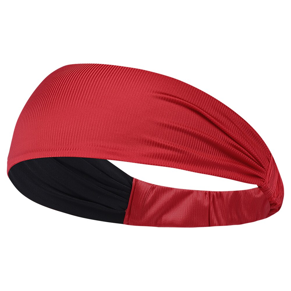Cool Sweat Sweatband Breathable Elastic Hair Band Ice Silk Soft Stretch Wide Headband Bandana Moisture Wicking Hair Accessories: Red