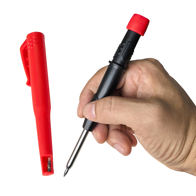 5 Colors 2.8mm Woodworking Automatic Pencil with Protective Cover Pencil Sharpener 2B Multi-Color Lead Deep Hole Marking Pen
