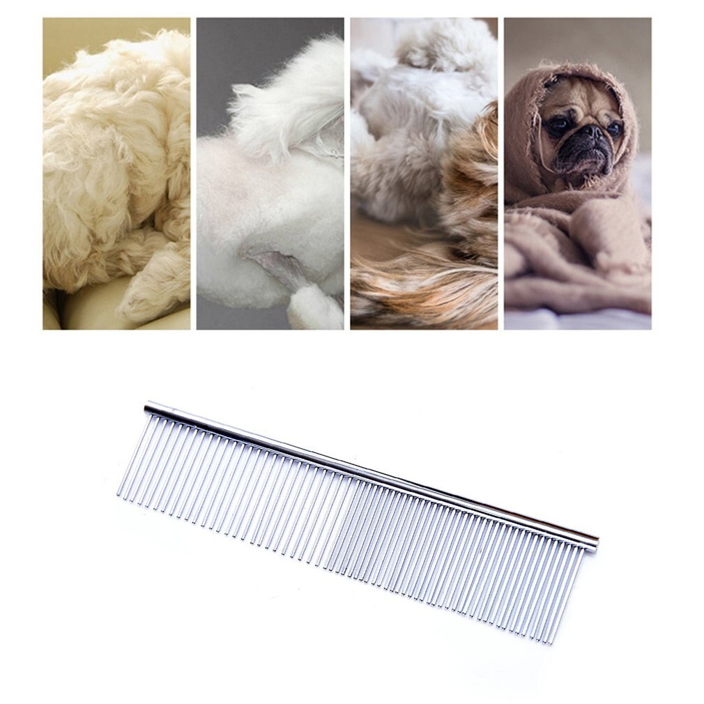 Grooming Comb Stainless Steel Dog Cat Grooming Comb Row Teeth Needle Hair Trimmer Grooming Comb Medium Teeth Grooming CombM