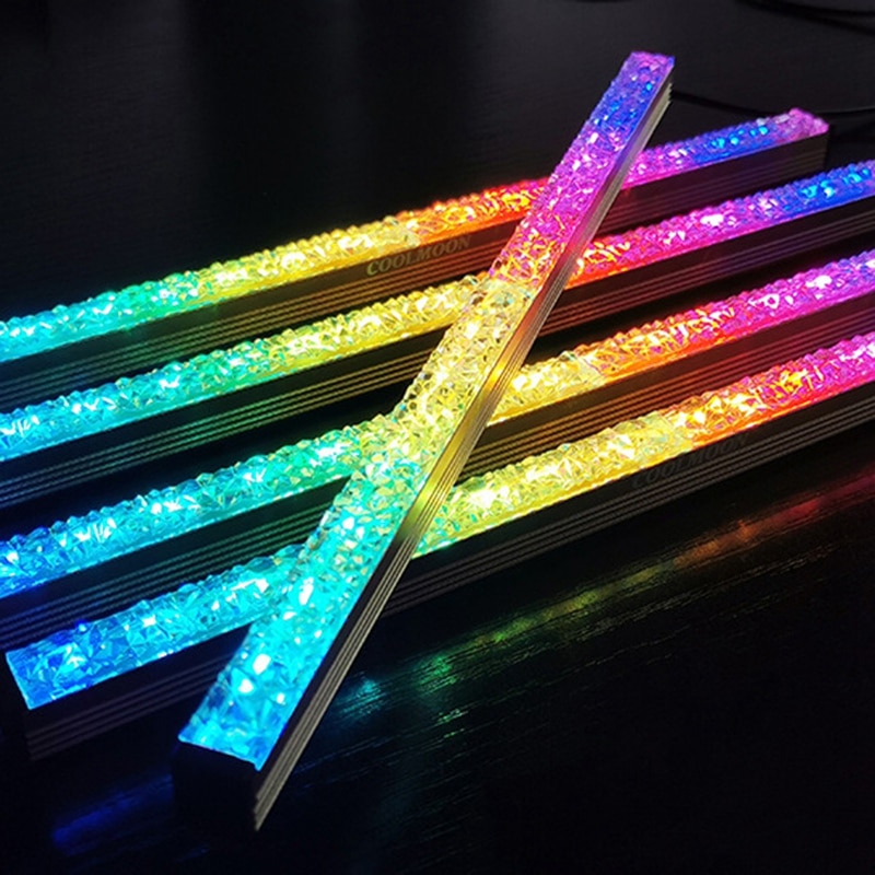 Coolmoon Computer 5V/4PIN Aluminium Rgb Kleur Licht Strip Licht Met Netic Multicolor Rgb Led Vervuiling Kleur Lamp