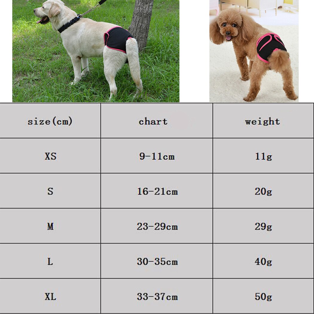 Pure Cotton Dog Diaper Reusable Adjustable Pet Diaper Dog Sanitary Pantie For Female Dogs Pet Cleaning Supplies