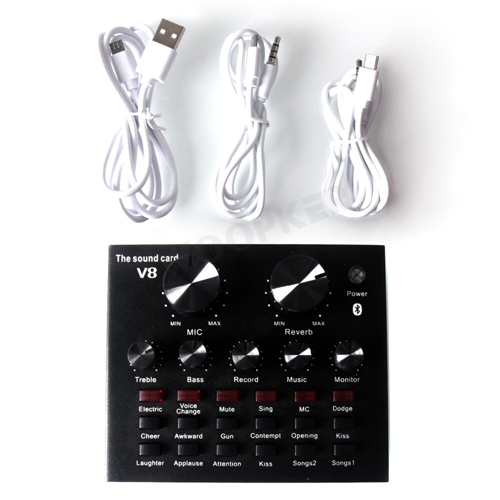 Professionnel Condensador Microfone Bm 800 Microphone with V9 Sound Card for Gaming PC Karaoke Studio Equipment USB Microfono: V8 Sound Card