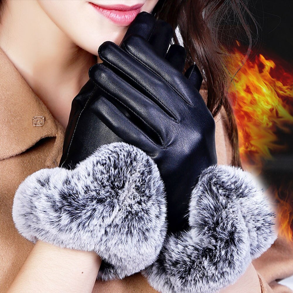 Guantes de piel de cordero para mujer, Guantes de piel de cordero, térmicos, a la , para Otoño e Invierno
