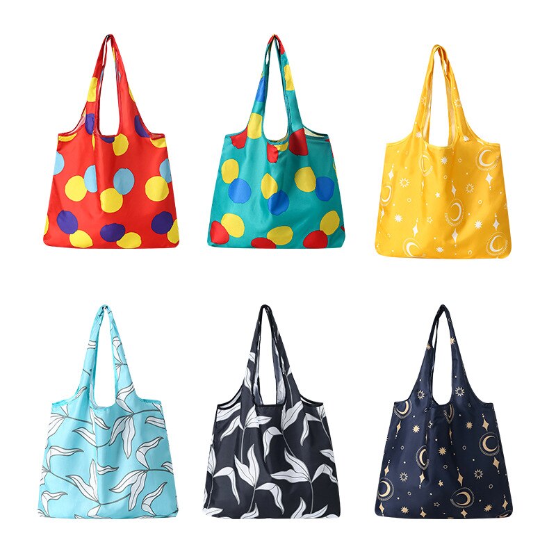 peach skin Plush printed shopping bag vegetable shopping solid color handbag supermarket shopping bag folding shopping bag