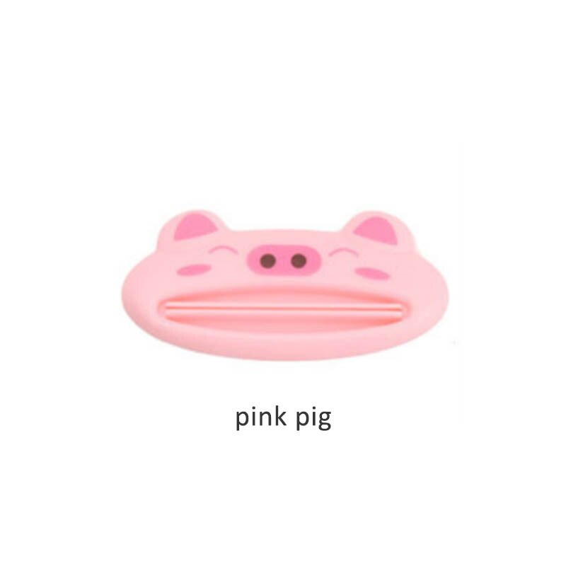 Cartoon Animal Toothpaste Squeezing Clamp Toothpaste Dispenser Easy Squeeze Paste 2Pcs Toothpaste extruder Bathroom Accessories: pink pig