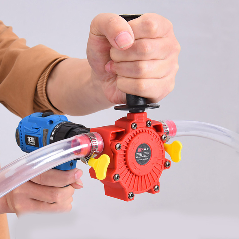 Elektrisk boremaskinepumpe selvansugende transportpumper olievæskevandspumpe bærbar rund skaft bærbar nem installationspumpe