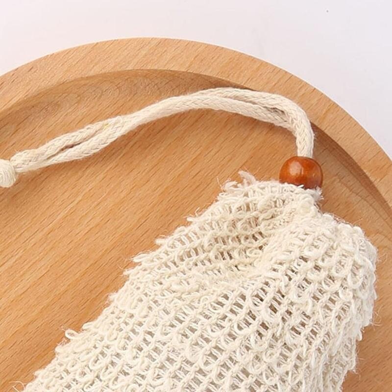 Exfoliating Shower Soap Bag Soap Saver Soap Bags Handmade Sisal Soap Bags Natural mesh Soap Saver Pouch Holder 1pc