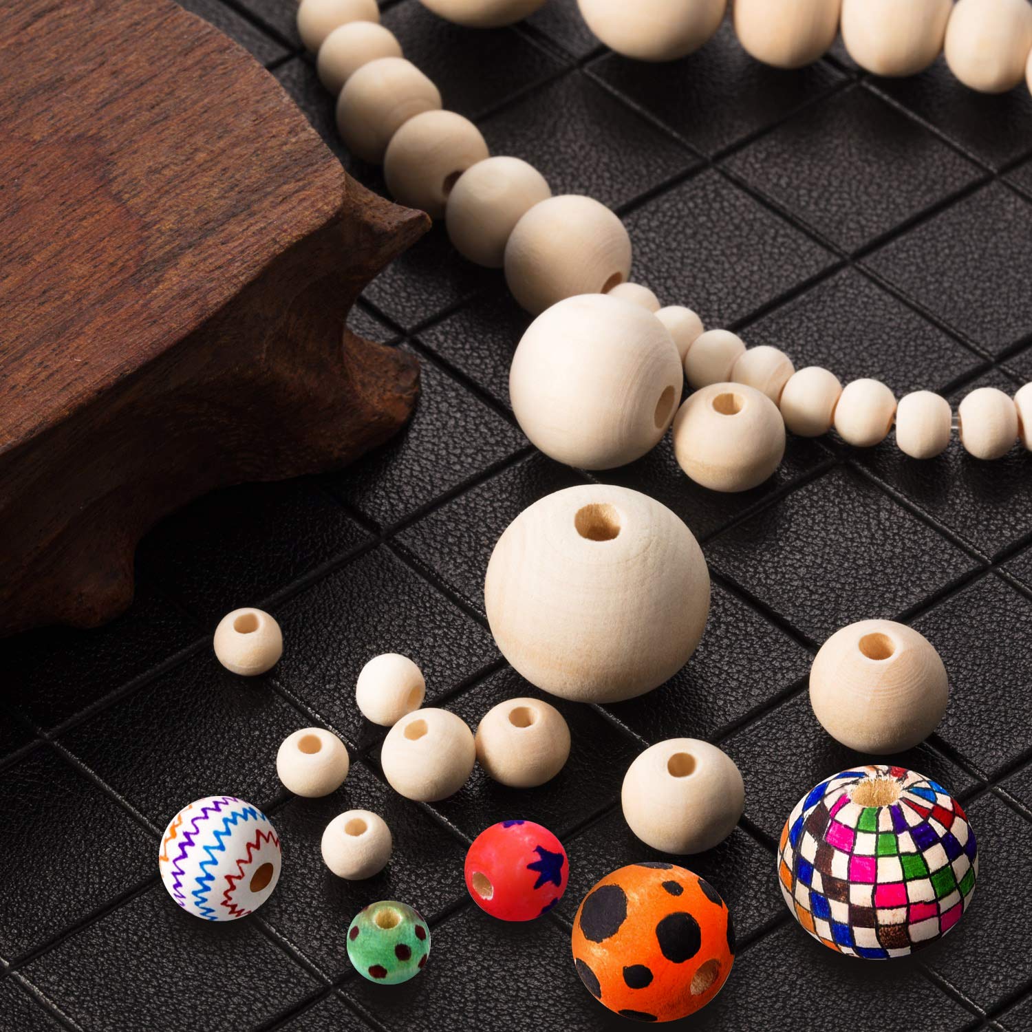 5 ~ 20mm nowe naturalnie drewniane koraliki drewniane okrągła kula drewno Spacer koraliki dla Craft DIY luźne drewniane koraliki na wyrób biżuterii bransoletka