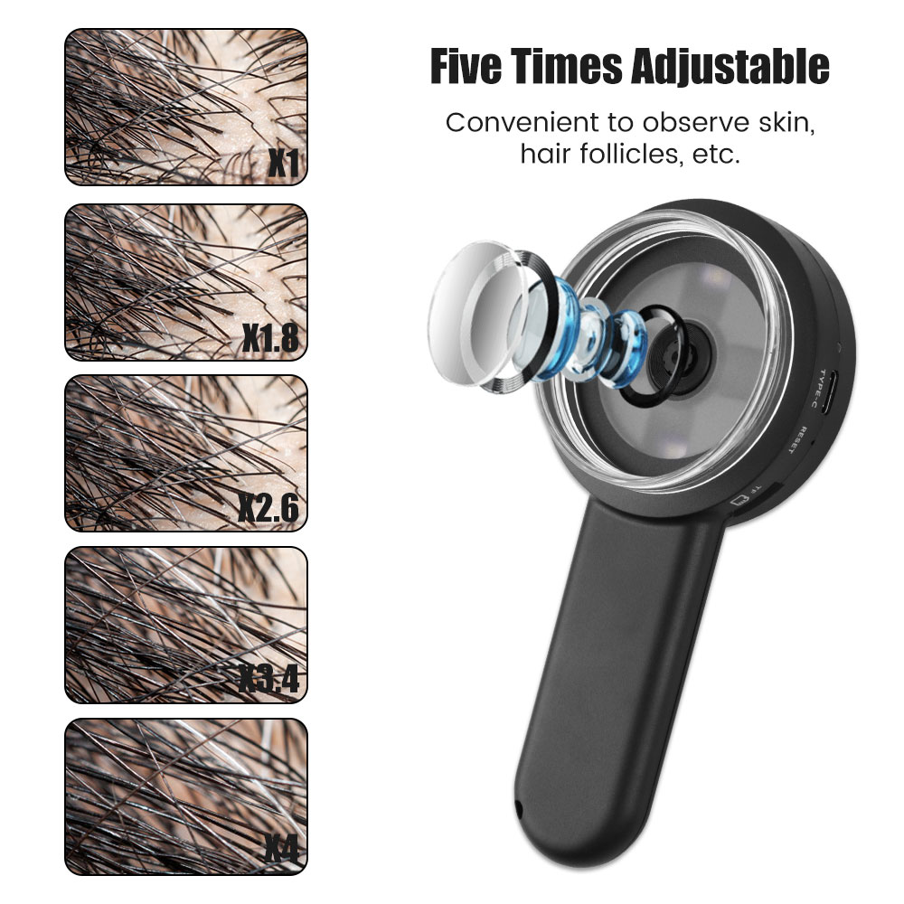 2‘’ Digital Microscope 100X Zoom Magnifying Glass with Light Coin Magnifier with 2 Color Light Mode Windows/Mac Compatible