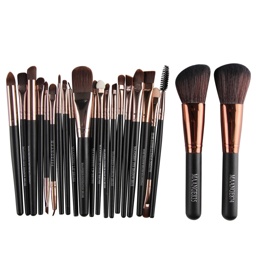 MAANGE 22 unids/set conjunto de brochas de maquillaje cosméticos para sombra de ojos cejas mezcla de bases Blush Beauty Makeup Tool: 02