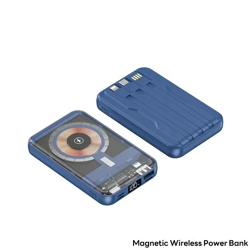 magnetische draadloze powerbank 20000 mAh snel opladen draagbare oplader externe batterij voor smartwatch en IPhone MagSafe: green / 20000mah