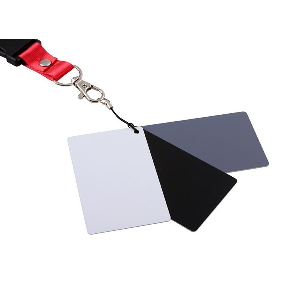 3 In 1 White Black Grey Balance Cards 18-degree Small Gray Card With Neck Strap Photography Accessories