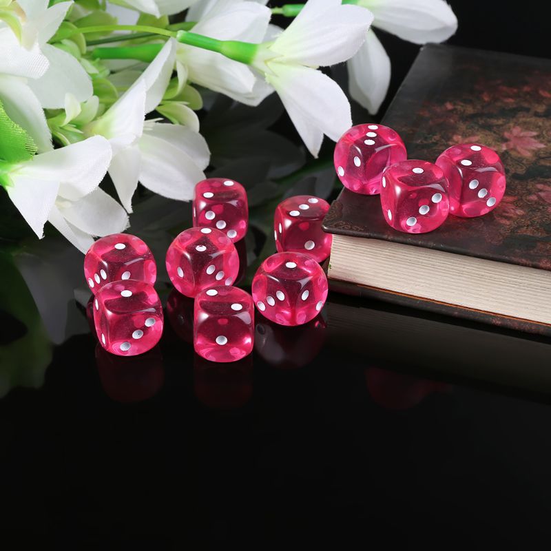 10 pçs/set 16mm d3 seis lados cubos grânulos para mesa de trabalho jogando jogos