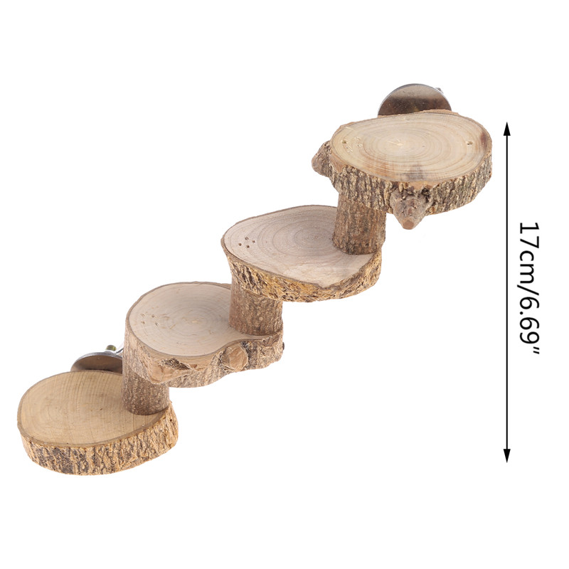 Plateforme de perche en bois pour oiseaux, échelle d&#39;escalade en bois, support d&#39;entraînement, 4 étapes, perroquet, toilettage des ongles, jouet à mâcher, aire de jeu