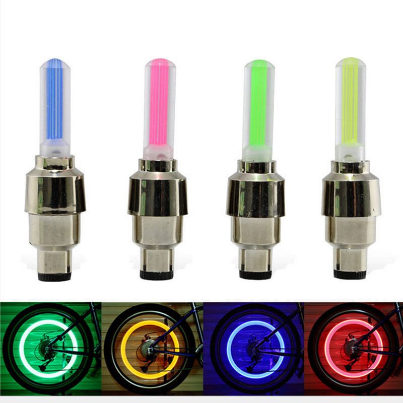 2 uds., ruedas de bicicleta, boquilla con luces de Gas, luces principales, varillas coloridos fluorescentes, bicicletas de luces de montaña