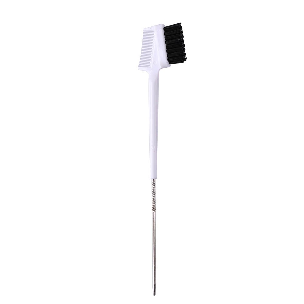 Edge Brush Comb Vendor Double Sided 3 in 1 Edge Control Brush For Baby Hair Salon Hair Comb Brushes Beauty Tools: White