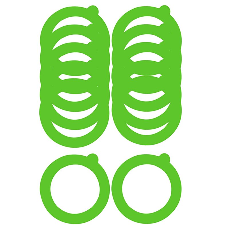 12 Pack Silicone Replacement Gasket, Airtight Rubber Seals Rings for Mason Jar Lids, Leak-Proof Canning Silicone: Green