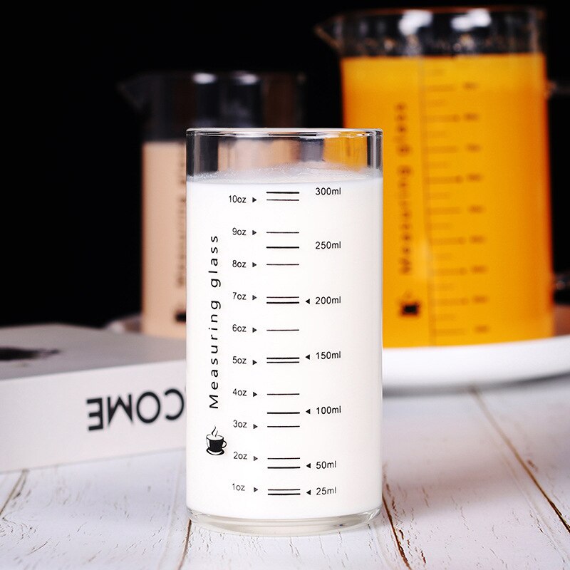 Meten Glas Food Grade Borosilicate Verdikte Glas Cup Huishouden Keuken Multifunctionele Schaal Cup Melk Werper Drankjes Jug: 300ml No handle