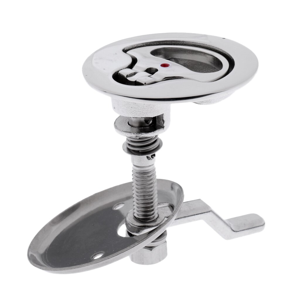 Polished Marine Boat Cam Latch 316 SS Hatch Pull W/ Turning Lock Lift Handle Boat Parts Accessories