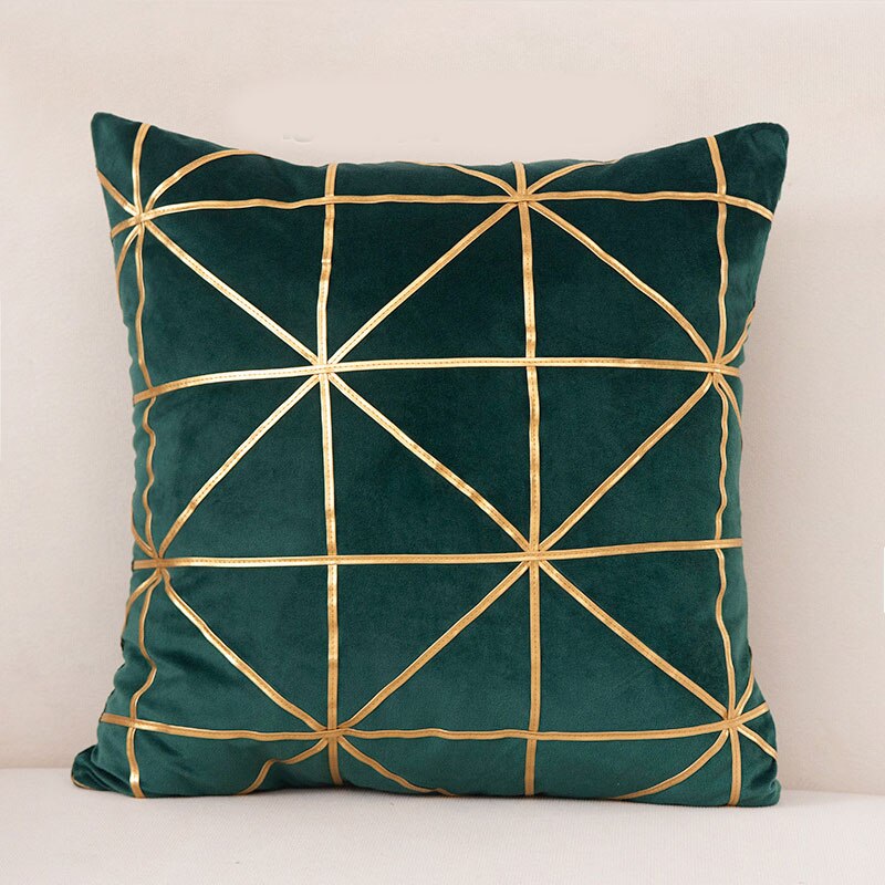 Housse de Coussin en velours 45x45cm Taie D'oreiller Classique Coussins Couvre Fournitures de Maison Taille Housse de Coussin Décontracté Taie D'oreiller: green