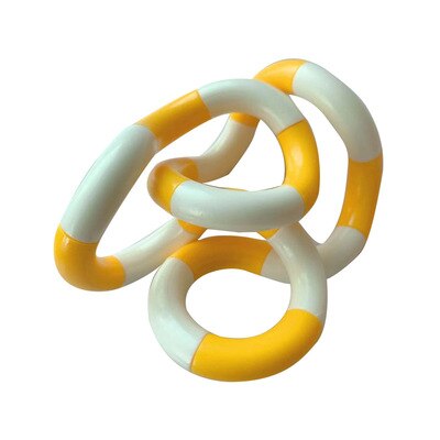 Twisted Ring Magic Fidget Magic Trick Rope DIY Winding Leisure Education Stress Relief for Kid Xmas Toy Random Send: yellow White