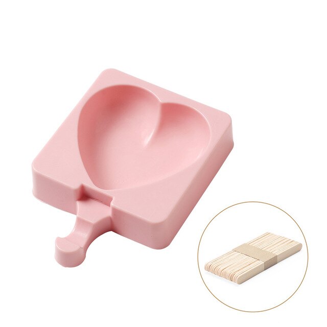 Ice Cream Popsicle Molds Cartoon Ice Silicone Frozen Storage Silicone Thick material DIY Molds Ice Cube Moulds Ice Cream Makers: 11 love pink