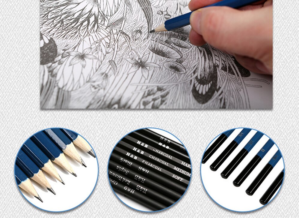 32/48/55pc/set sketch drawing pencil art brush pencil adult kids learning pencils school office supplies easy color