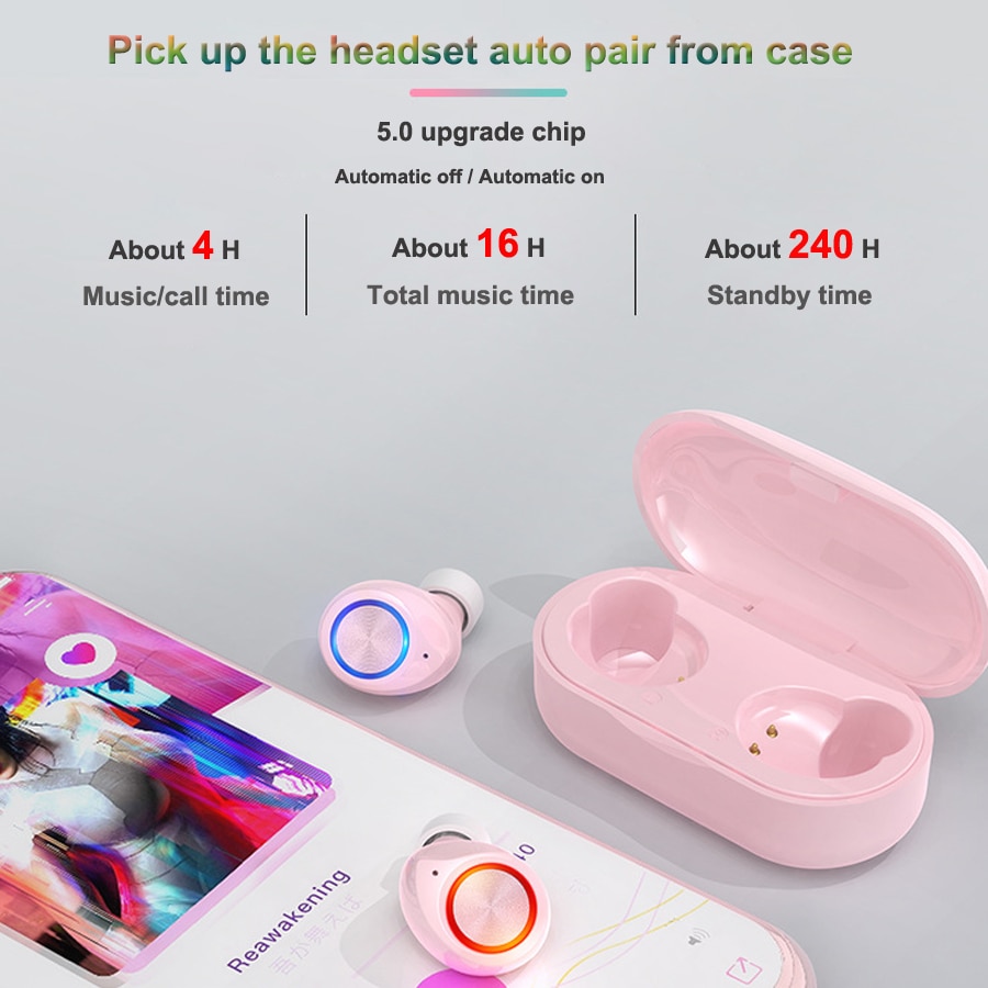 Macaron Tws 5.0 Bluetooth Draadloze Oortelefoon Touch Handsfree Stereo Draadloze Bluetooth Hoofdtelefoon Oordopjes Met Microfoon Opladen Doos