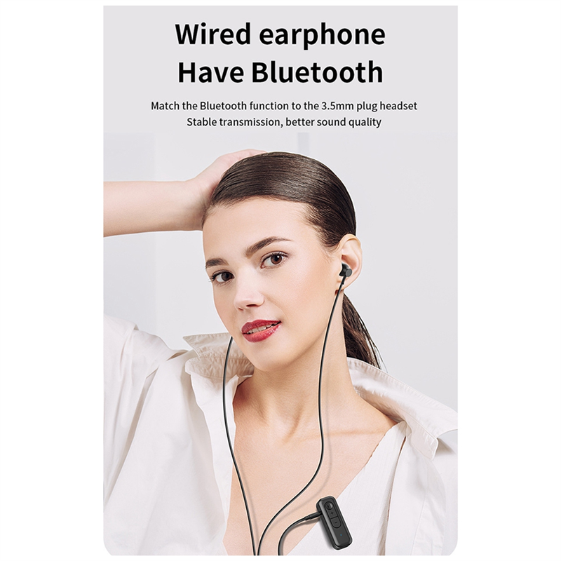Adattatore audio cabe-bluetooth 5.3 con ricevitore trasmettitore e 3.5mm ingressi ausiliari con microfono per musica stereo, compatibile con cuffie, pc, tv e altoparlanti per auto.