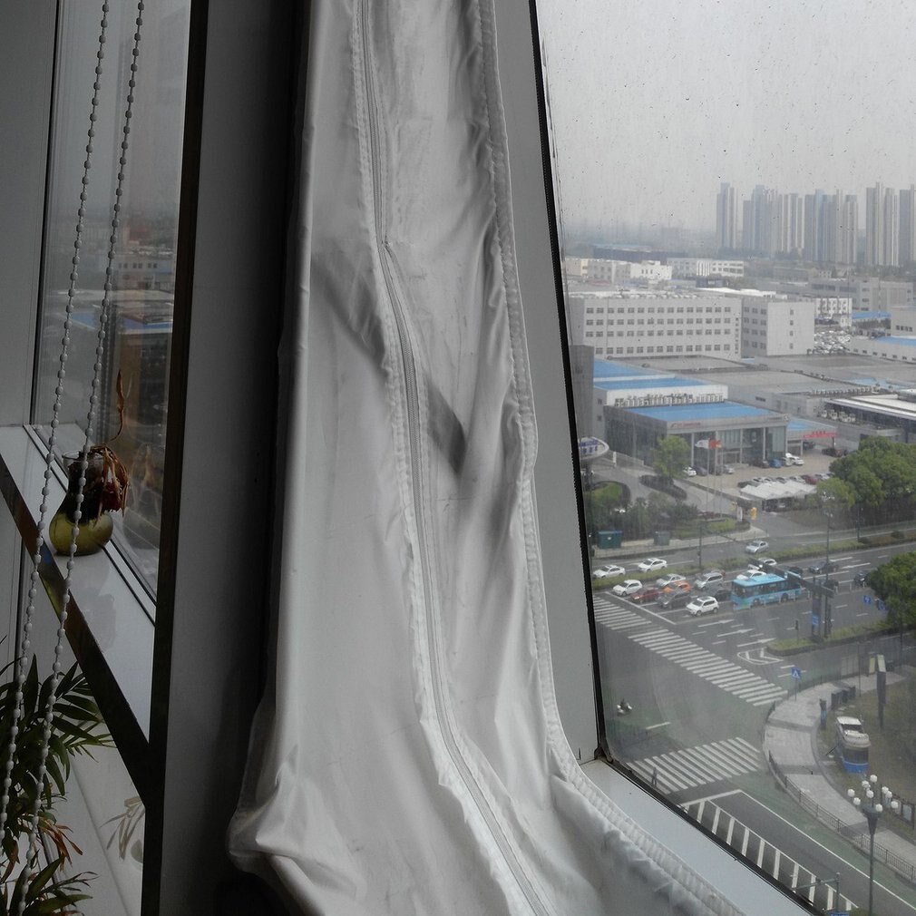Luftlås vinduesforseglingsplade 400cm bærbar fleksibel klud forseglingsplade blød klud til mobile klimaanlæg