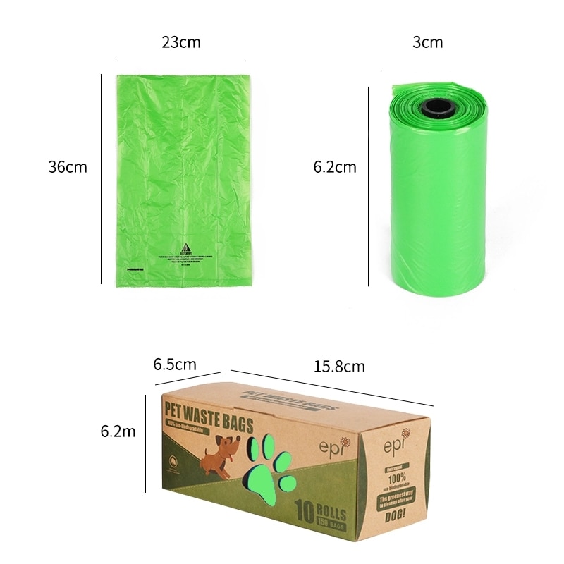 10roll/150pcs dog poop bags biodegradable dog bags for poop Eco friendly Pet garbage bag