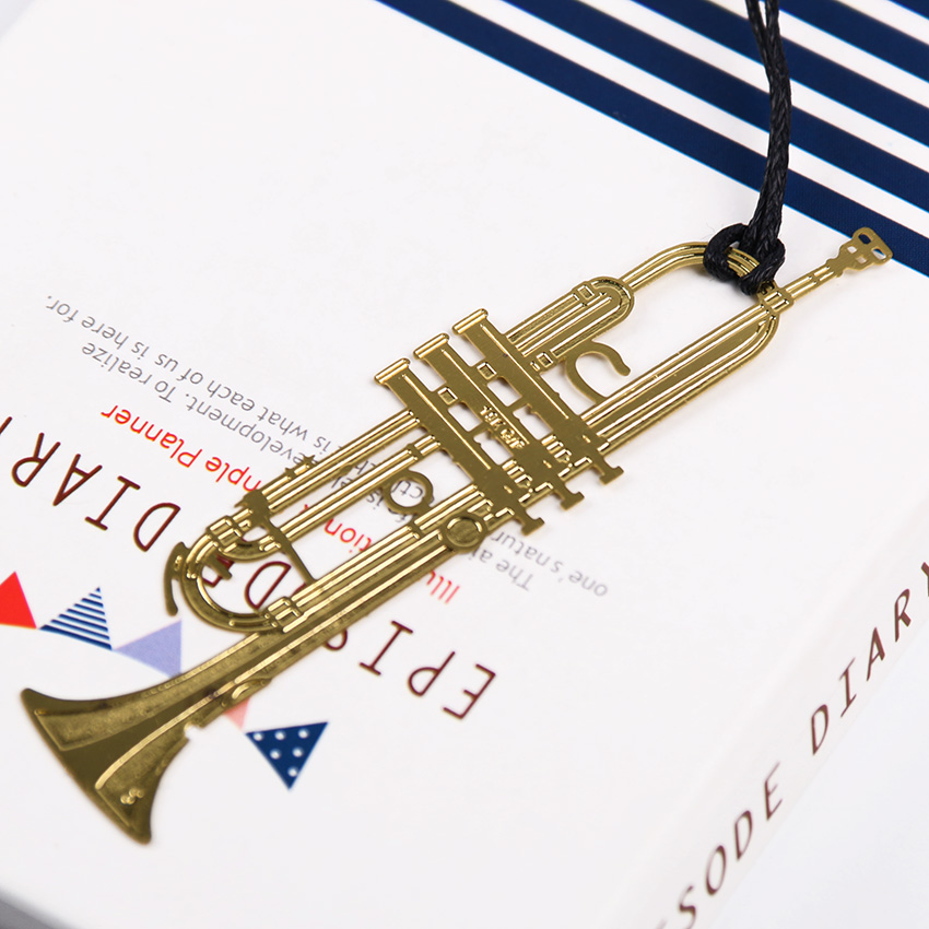 Marcapáginas de Metal Vintage, instrumentos musicales, Clip de papel para libro, notas, 6 tipos disponibles, 1 ud.: 2