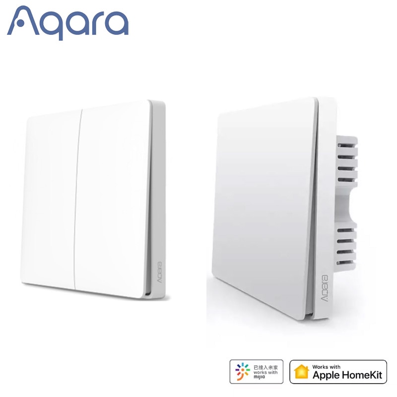 Aqara ZiGBee wifi Wireless Smart Switch Light Remote Control Key Wall Live Neutral Wire Switch Smart Home work for Mi Home APP