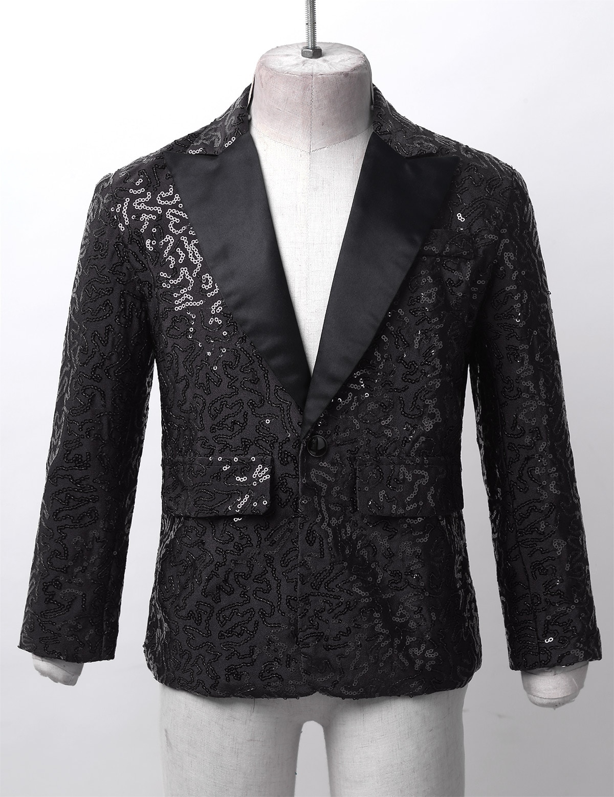 Boys Blazer Kids Suits Stylish Sequins Lapel Suit Coat Boy Jacket Wedding Blazer Tuxedo Banquet Birthday Party Suit Outwear