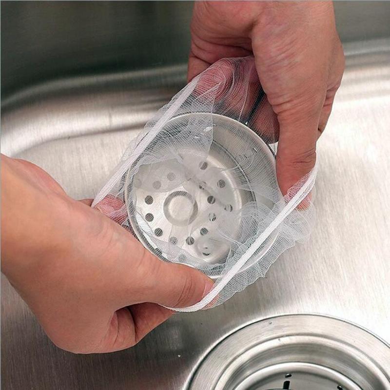 Sink Drain Trash Strainer Mesh Disposable Garbage Bag Kitchen Waste Filter
