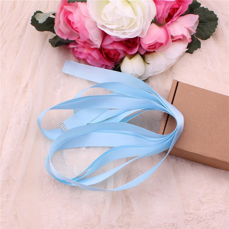 Steentjes Trouwjurk Riem Sliver Crystal Bridal Sash Diamant Bruids Riem Voor Vrouwen Jurken: light blue