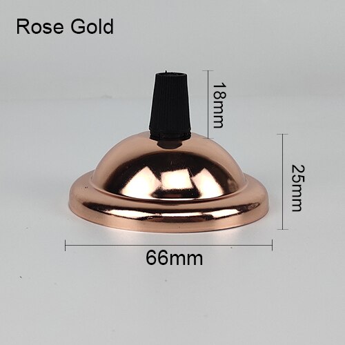 Loftsplade lampe base diy rundt jern + låselinje sort / hvid / guld / sølv /66mm vedhæng lampe base: Rose guld